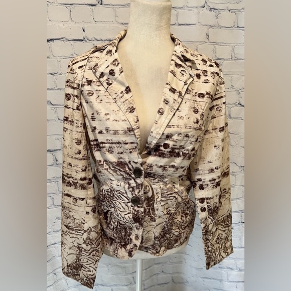 Chico’s unlined button jacket long sleeves lightweight size 1/S/8 - Picture 1 of 7